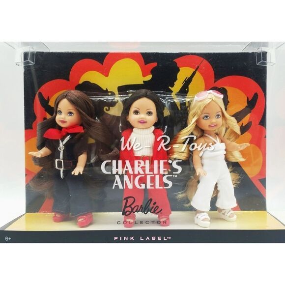 Vintage Barbie Charlie's Angels Kelly Dolls Gift Set Collector Pink Label